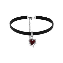 red heart gothic choker