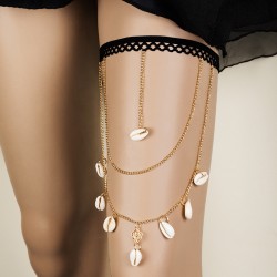 shell beads tassel elastic leg chain