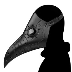 steampunk cutout rivets long beak mask