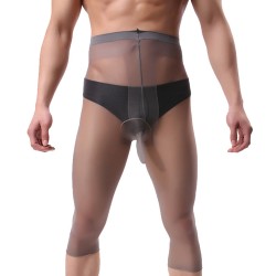 men ultrathin see through cropped panty hose